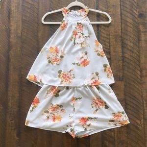 Floral halter neck romper